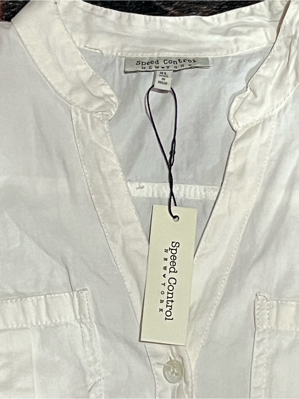 Speed Control White Button-Front Shirt Dress - Picture 3 of 3